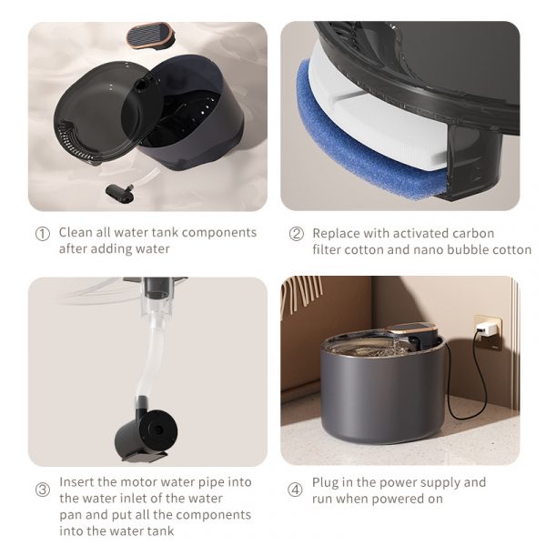 Automatic Pet Cat Water Fountain Mute Water Feeder Bowl USB Charge Auto Electric Feeder Pet Drinking Dispenser For Cat Dog Pet Products - Image 3