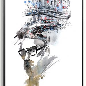 Abstract impression line home mural