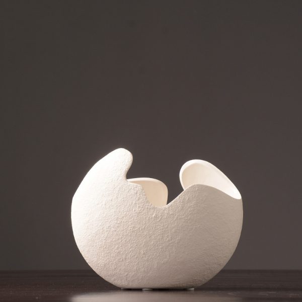 Simple white ceramic vase decoration - Image 5