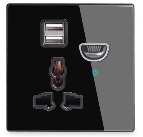 Personalized Tempered Glass Black Socket Panel - Image 8