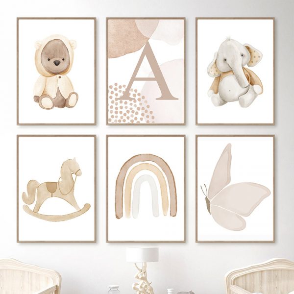 Elephant Butterfly Rainbow Wall Art Canvas Painting - Image 8