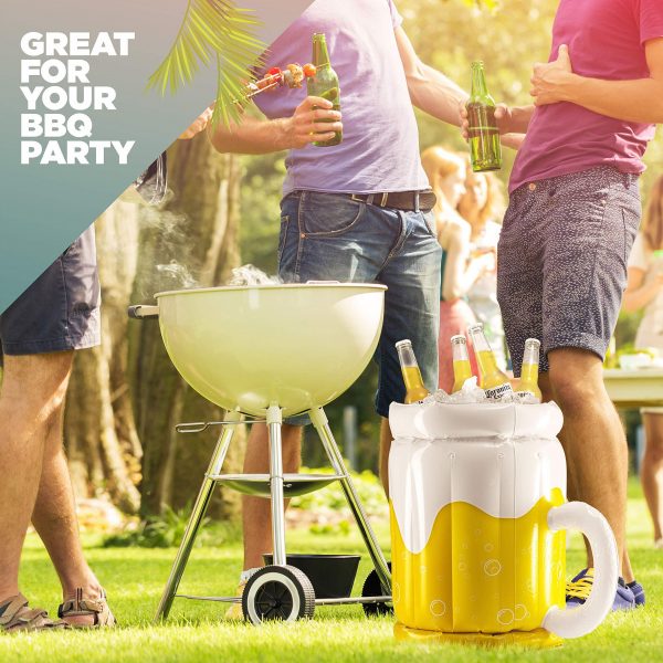 Large Inflatable Beer Mug Cooler Pool Float Drink Cooler For Adults Parties 2 In1 Drink Floatie And Party Supplies Great Toy For Beach Pool And Jacuzzi - Image 2