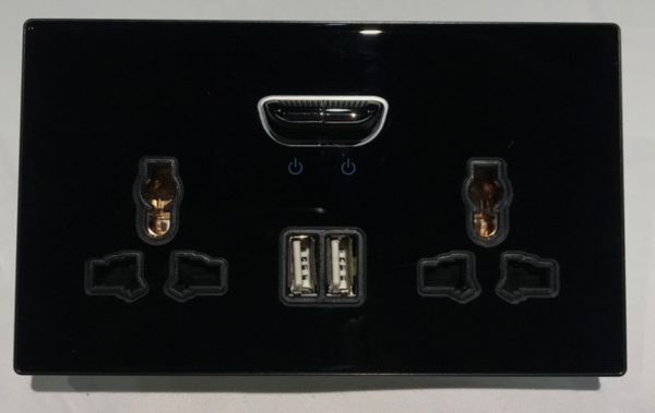 Personalized Tempered Glass Black Socket Panel - Image 6