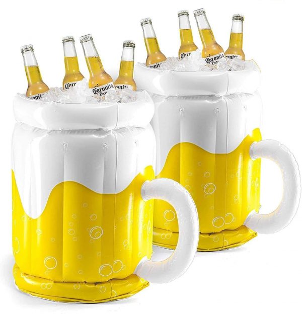 Large Inflatable Beer Mug Cooler Pool Float Drink Cooler For Adults Parties 2 In1 Drink Floatie And Party Supplies Great Toy For Beach Pool And Jacuzzi - Image 5