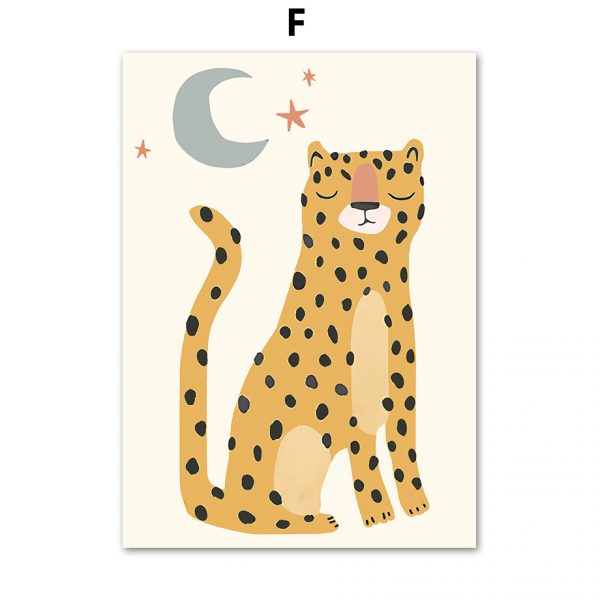 Cartoon Animal Pattern Wall Art Canvas Painting - Image 10
